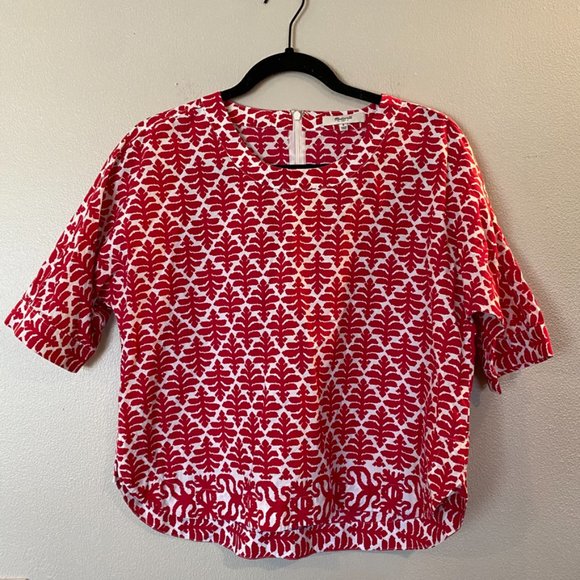 Madewell Red Province Tee in Ikat Bloom Size S - Picture 4 of 8